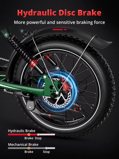 S8 Adults Electric Bike for Men 2000W Dual Motor Bicycle 48V 25AH Battery 20" Ebike Electric E Bikes Mountain Moped Ebikes