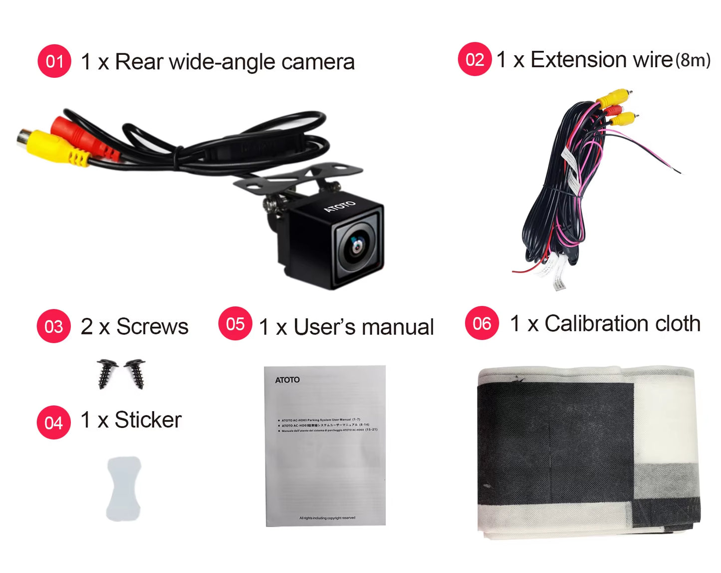 Car Camera Rear HD 720P Live Rear-View 180° Wide-Angle Surround-View Parking Night Vision Waterproof Car Rearview Camera