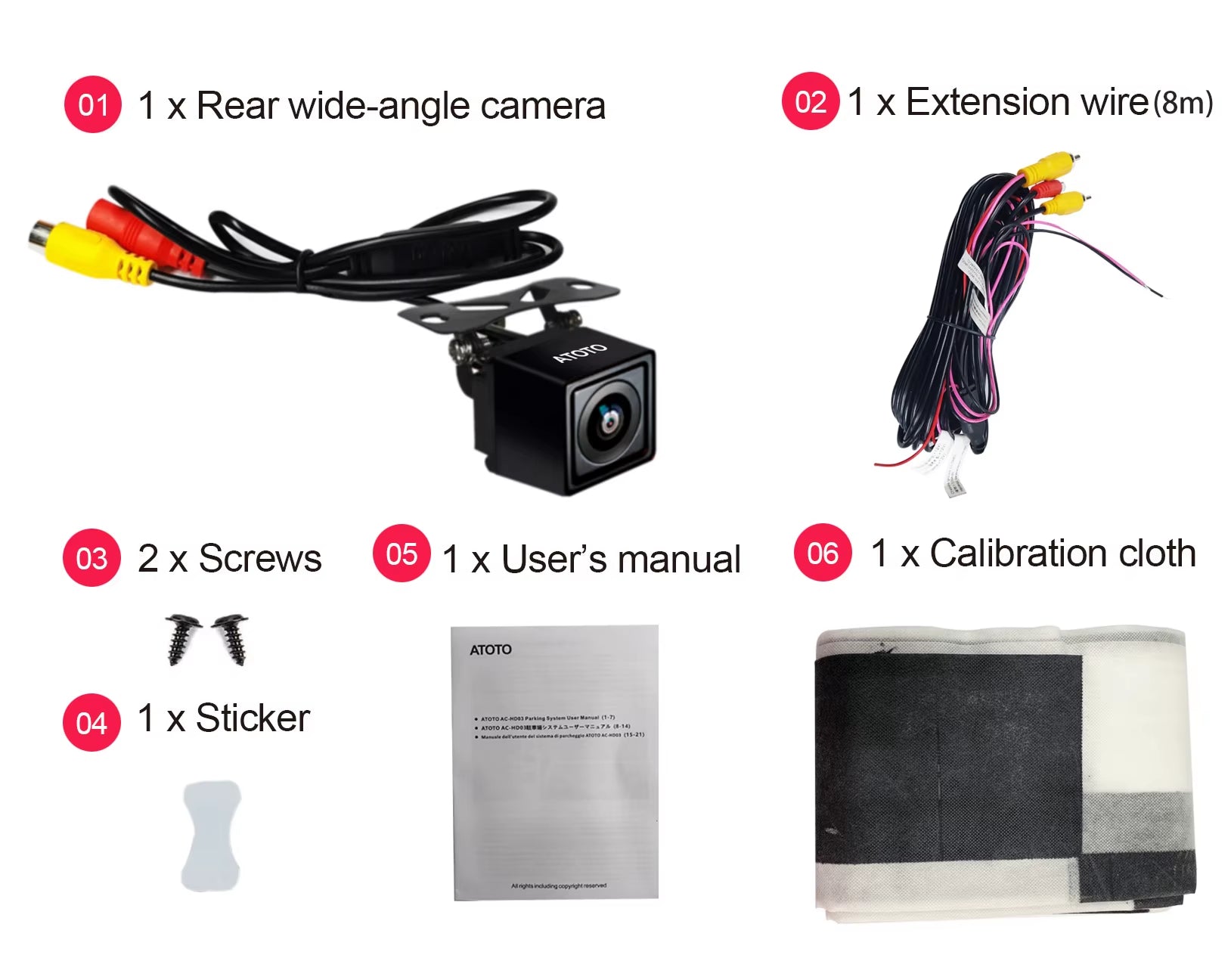 Car Camera Rear HD 720P Live Rear-View 180° Wide-Angle Surround-View Parking Night Vision Waterproof Car Rearview Camera