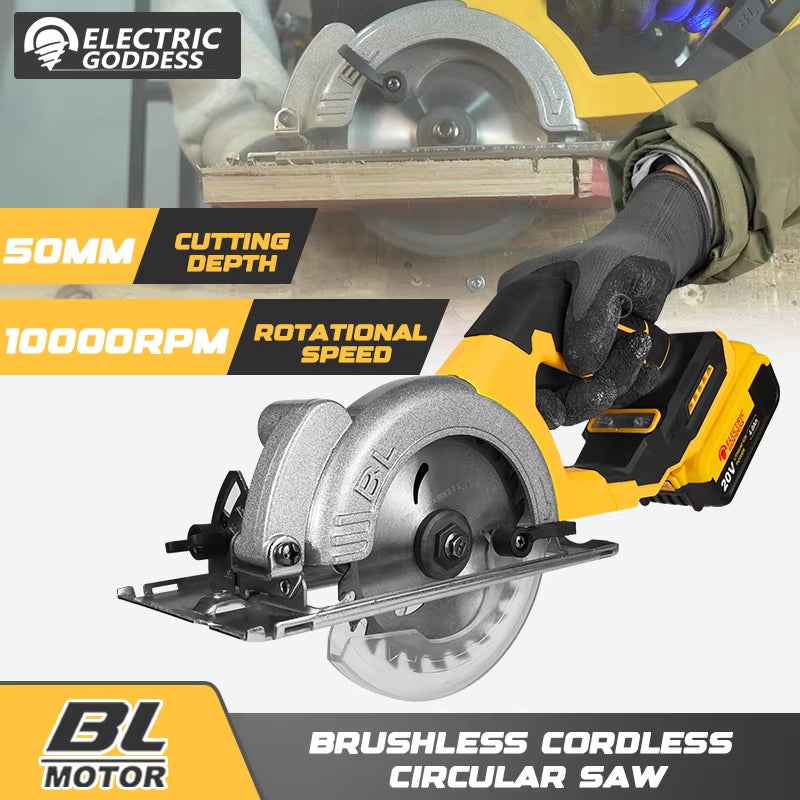 5In Brushless Electric Circular Saw ﻿For Dewalt 20V Battery ﻿Cordless 1000W Handheld Woodwork Saw Power Tool ﻿