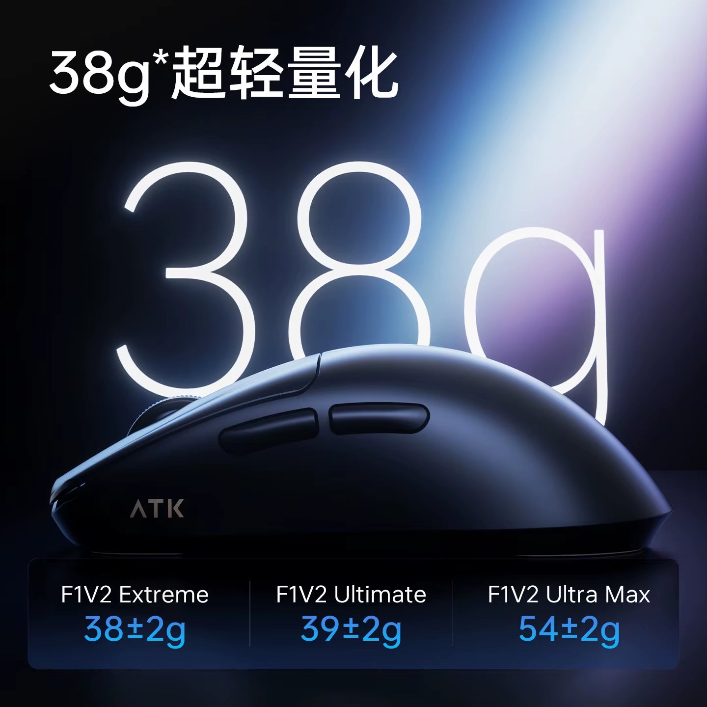 ATK Blazing Sky F1 V2 Ultra Max Wireless Gaming Mouse Dual-Mode Lightweight Paw3950Ultra Dual 8K Low Latency Ergonomic Extreme