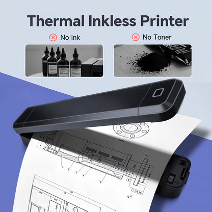 X8 Mini A4 Thermal Printer Bluetooth Photos PDF Document Printing Inkless Machine for Office Work Home School Travel