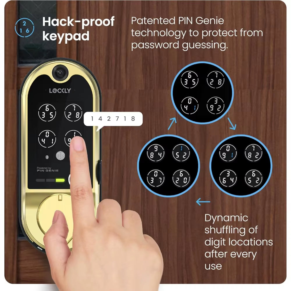 Vision Smart Lock, HD Video Doorbell Smart Locks for Front Door, Fingerprint Door Lock, Touchscreen Keypad, App Control, No Mon