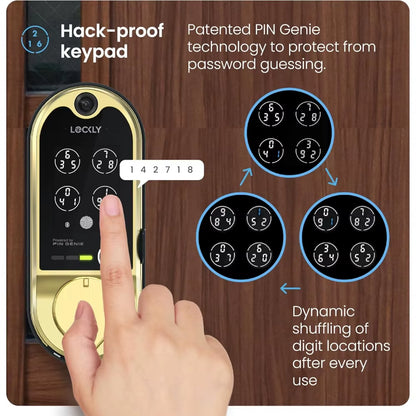 Vision Smart Lock, HD Video Doorbell Smart Locks for Front Door, Fingerprint Door Lock, Touchscreen Keypad, App Control, No Mon