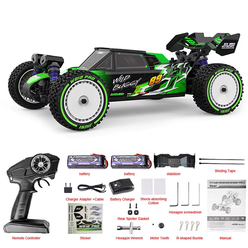 WB12 PRO 1/12 Racing Car 4WD High Speed 80KM/H Brushless Remote Control Car Off-Road Competitive Drift RC Car Toy Kid Gift