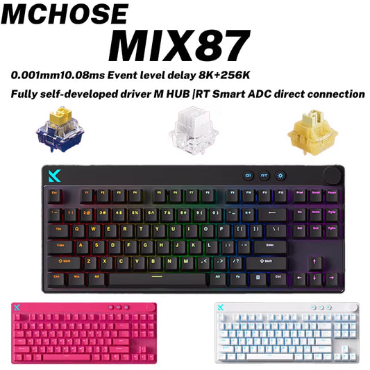 MIX87 Magnetic Swtich Keyboard Wired Gaming Keyboard 8K+256K Esport 0.08Ms Low Latency E-Sports Custom Gamer Accessories