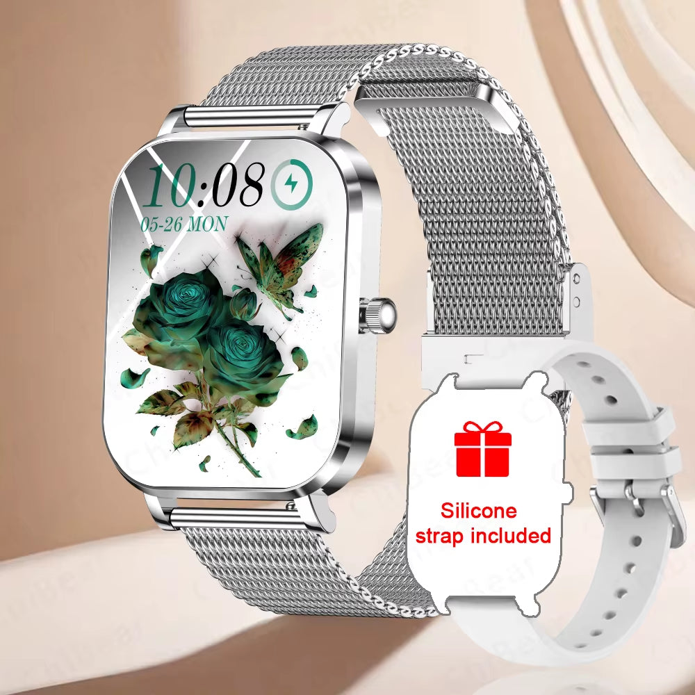 2025 New Smart Watch Women Gift 8.8Mm Ultra-Thin Body Heart Rate Waterproof Outdoor Sport BT Call Smartwatch for Android IOS