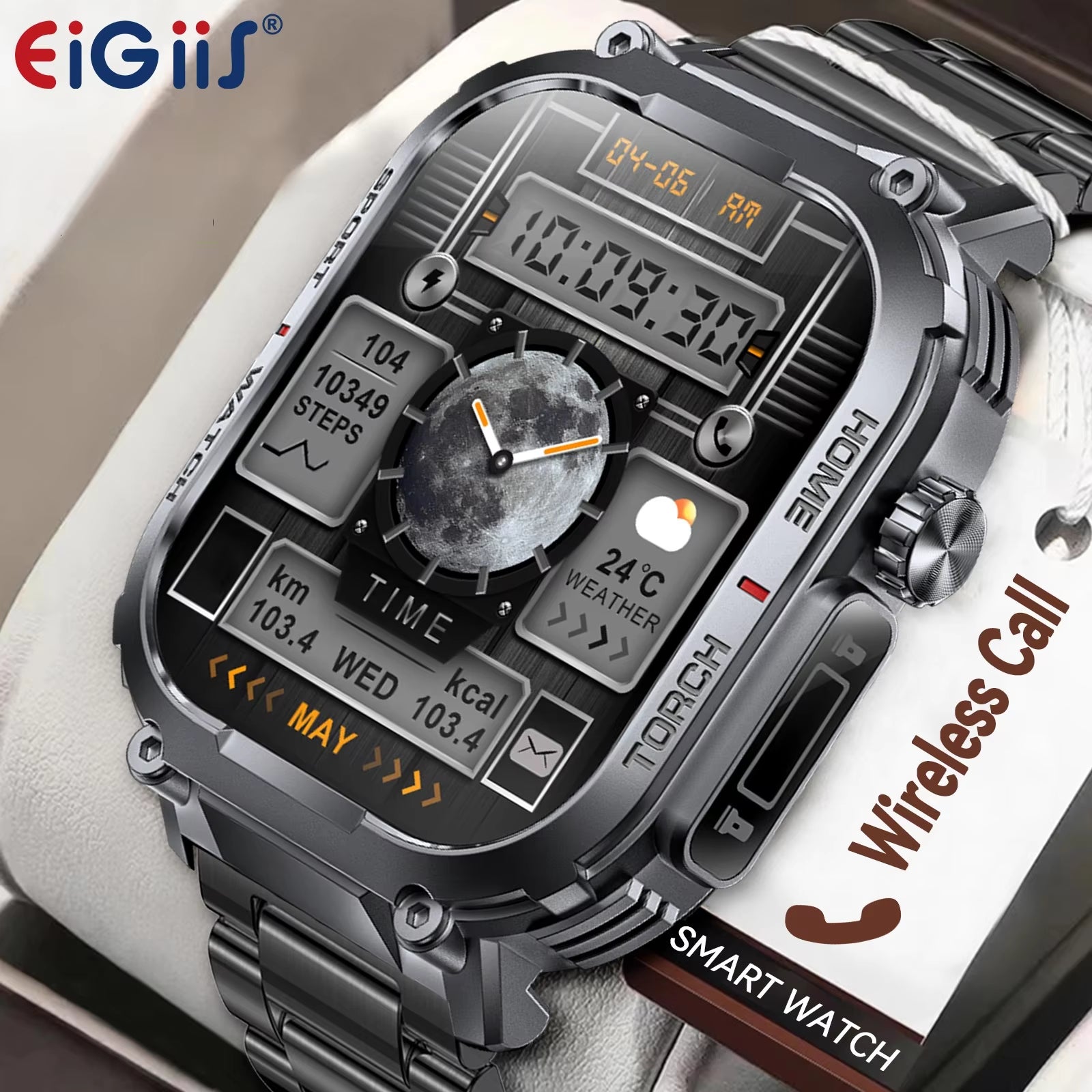 2024New Smart Watch Men 3ATM Waterproof 2.02"S320B with Compass and LED Flashlight Sports and Fitness Tracking Heart Rate
