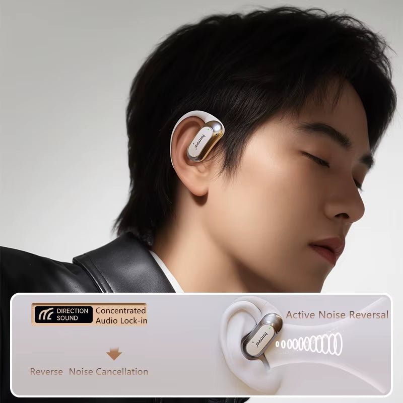Open Ear Clip-On OWS Ear Hook Headphone Bluetooth True Wireless Non-In-Ear Earphones Sport Noise Cancelling for Samsung