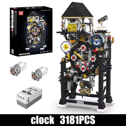 10159 Technical Clock Toys the Motorized Cyberpunk Clock Building Block Assembly Clock Brick Set Kids Christmas Gift