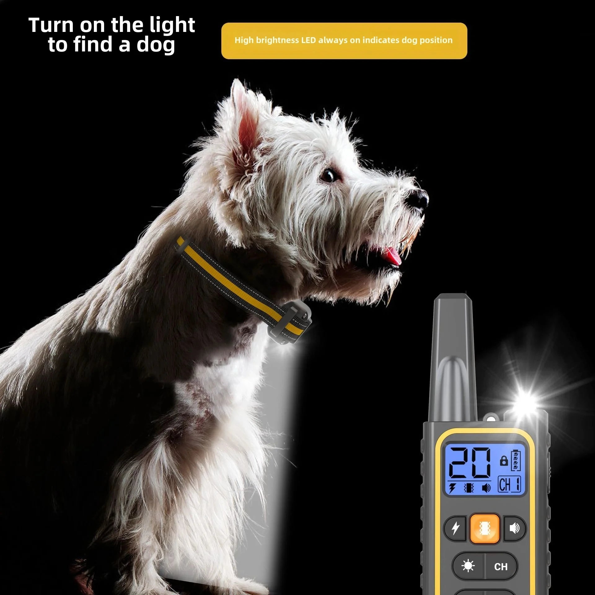 Electric Dog Training Collar Waterproof Dog Bark Collar Pet with Remote Control Rechargeable anti Barking Device All Size Dogs