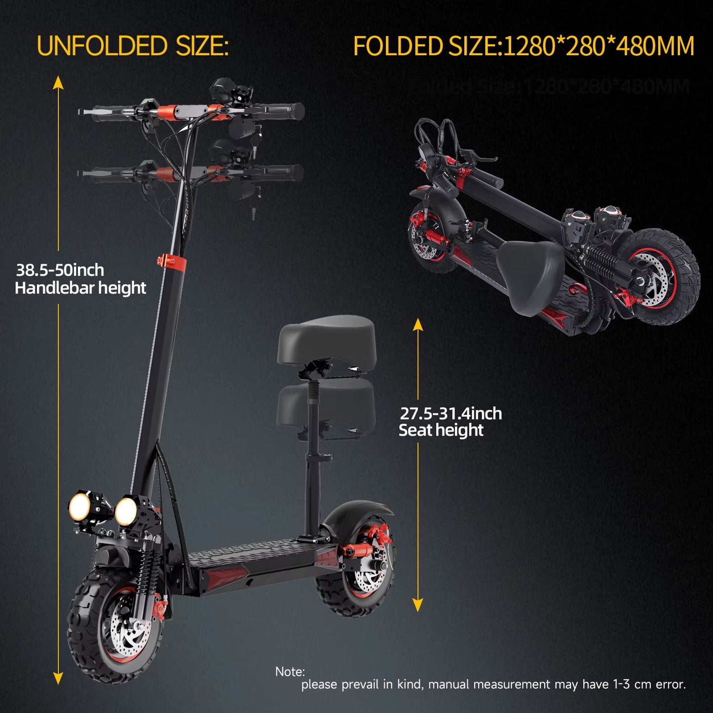FREEBOY J11 MAX Adult Electric Scooter 1200W Motor 48V 18AH Folding E-Scooter 11 Fat Tire E-Mountain Scooter