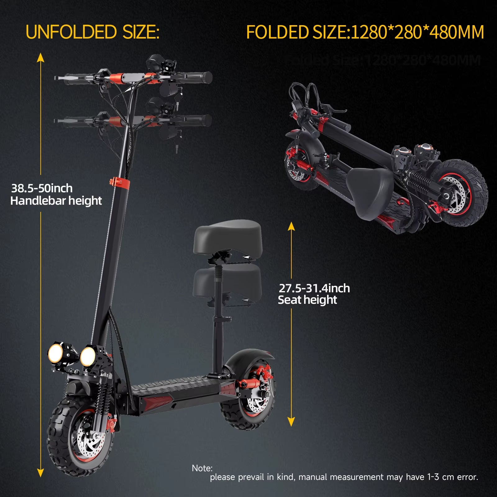 FREEBOY J11 MAX Adult Electric Scooter 1200W Motor 48V 18AH Folding E-Scooter 11 Fat Tire E-Mountain Scooter