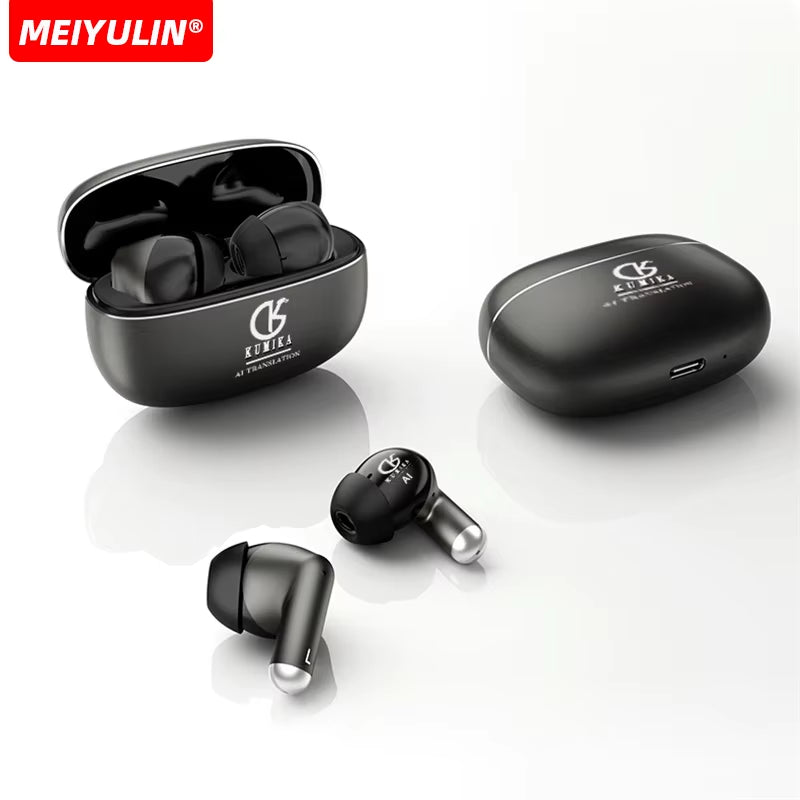 Bluetooth Earphones with Mic Real-Time AI Translation Earbuds Touch Control Wireless Headphones for Travel Samsung Apple Xiaomi