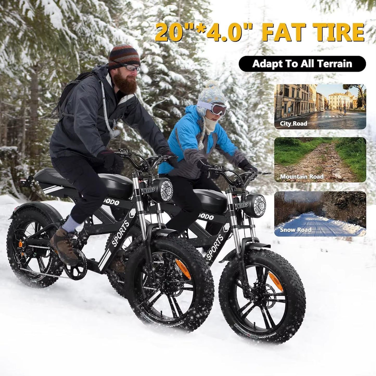 Electric Bike for Adults,1500W Peak,35Mph,48V 816Wh Battery,Max 75Miles Electric Motorcycle,20'' Fat Tire Dirt Bike,7-Speed Bike