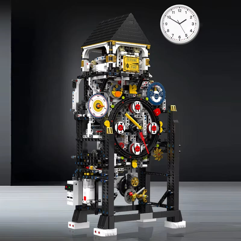 10159 Technical Clock Toys the Motorized Cyberpunk Clock Building Block Assembly Clock Brick Set Kids Christmas Gift