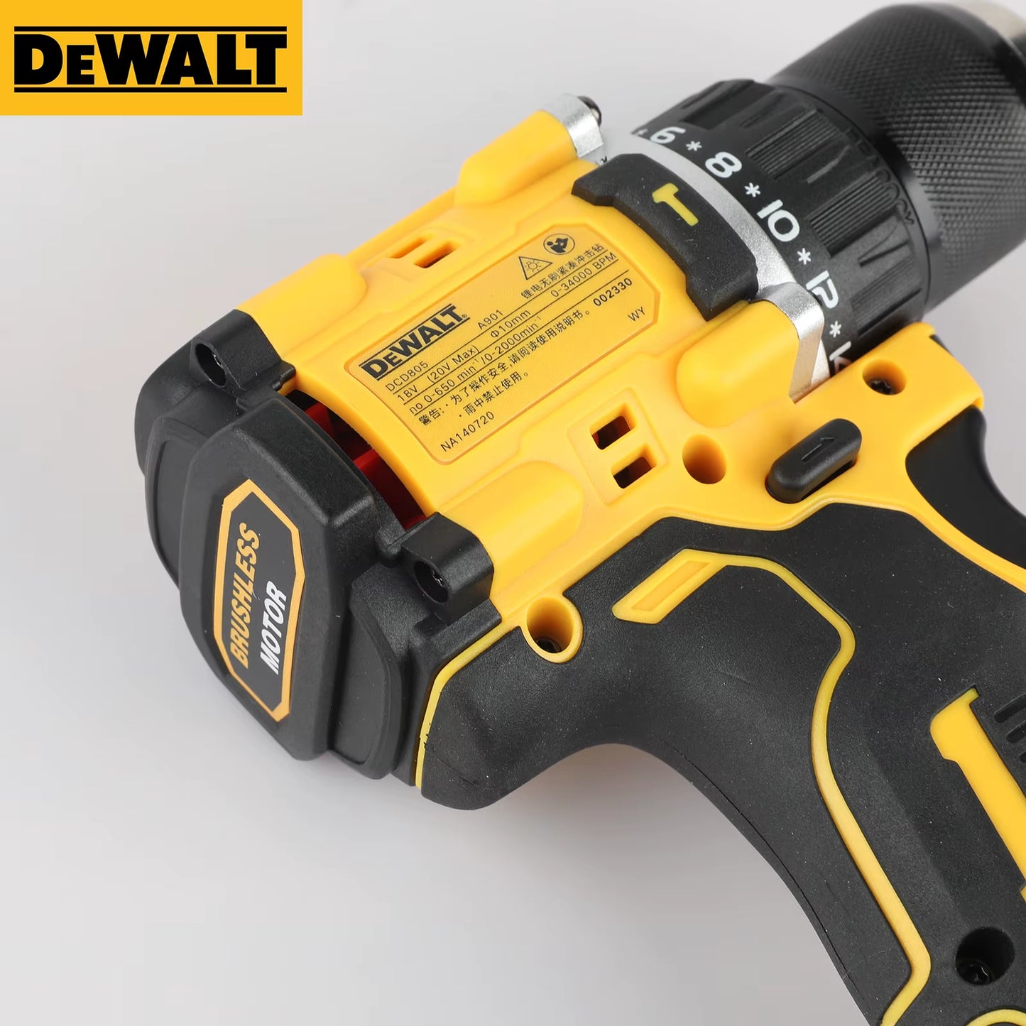 DCD805 20V Max XR Brushless Cordless Impact Drill & Screwdriver - Compact Multi - Function Tool for Pro Grade Performance