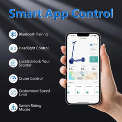 ESMAX Electric Scooter 500W 22Mph Adult APP Smart Scooter 28Miles Shock-Absorbing Anti-Skid Folding Electric Scooter