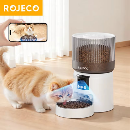 Automatic Cat Feeder with 1080P HD Camera Video Smart Cat Food Dispenser WIFI Remote Control Auto Pet Feeder for Cat Dog