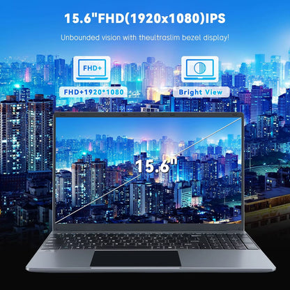 15.6 Inch Laptop Windows 11 Notebook 16G RAM 512GB SSD Quad-Core  Celeron N5095 Processors 1080P IPS FHD Laptop Computer