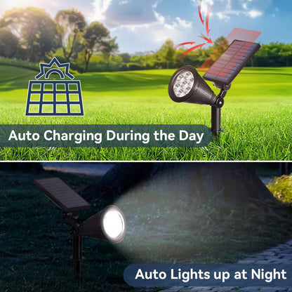 Outdoor Solar Spotlights Waterproof Tree Lighting Home Garden Solar Light Exterior Decor LED Lawn Spike Lamps for Courtyard Path