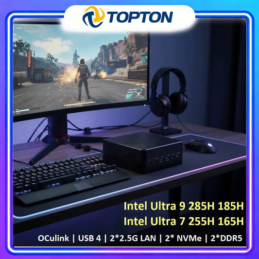 Ultra 9 285H 185H Micro Gamer Computer 7 255H 165H DDR5 Mini PC Oculink USB4 2X2.5G LAN Nvme Portable Office Desktop Wifi6