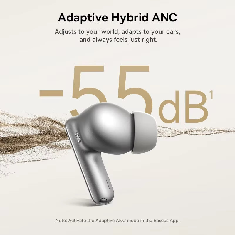 Bowie MP1 ANC Bluetooth 6.0 True Wireless Earbuds -55Db Adaptive Hybrid ANC Earphones Hi-Res LDAC 6-Mic ENC In-Ear Buds