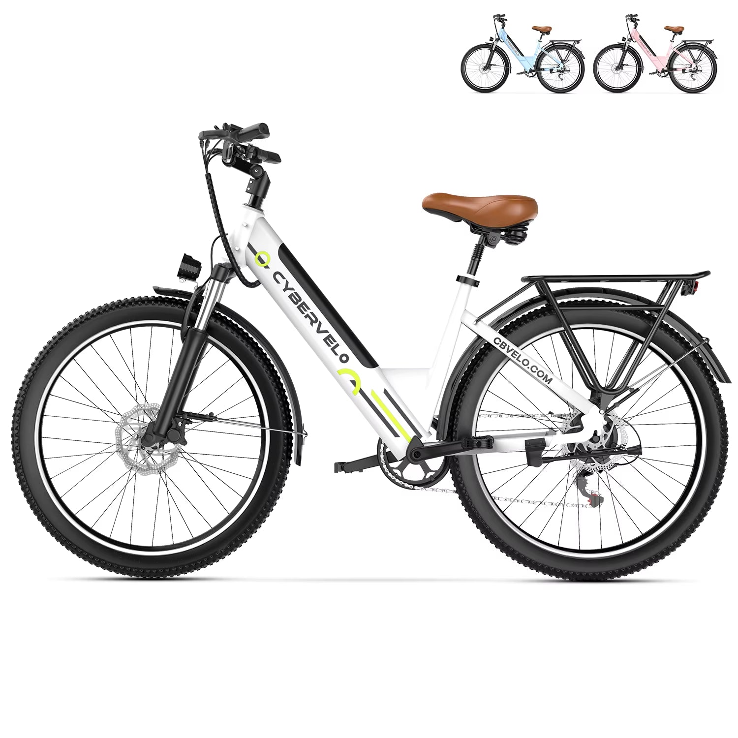 Experience the Thrill of the 26" Step-Thru Electric Bike with 1000W Peak Motor and 80-Mile Range - Perfect for City Commuting!