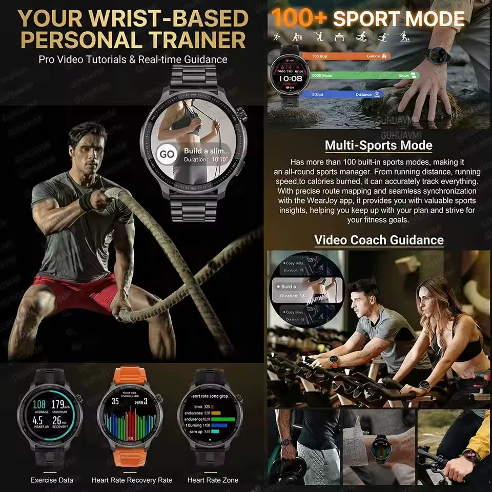2026 New Military T-Rex3 GPS Map Navigation Smart Watch 4GB RAM Compass 1.43-Inch AMOLED Screen 3ATM Call Sports Smartwatch Men