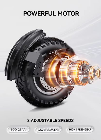 OOTD T10 900W Peak Motor E-Scooter 48V18Ah Battery Front and Rear Disc Brakes Electric Scooter 11-Inch Tires Scooters Electric