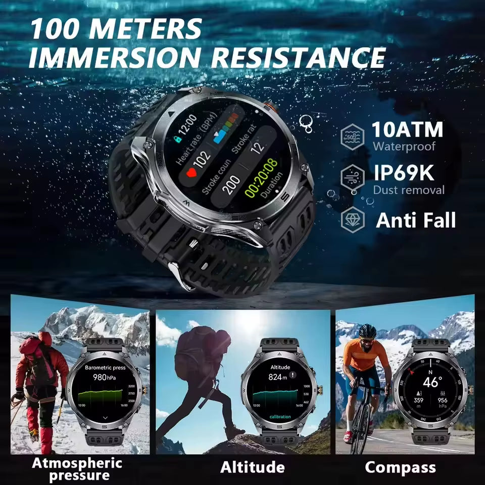 New T-Rex3 Ultra 1000Mah Battery Smart Watch Built in GPS Compass 10ATM Waterproof Sports Tracker Outdoors Military Smartwatches