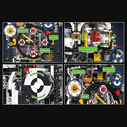 10159 Technical Clock Toys the Motorized Cyberpunk Clock Building Block Assembly Clock Brick Set Kids Christmas Gift
