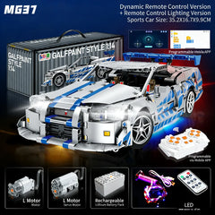 Technical MOC 42210 God of War GT -R34 Sports Car Building Blocks LED RC Kit 