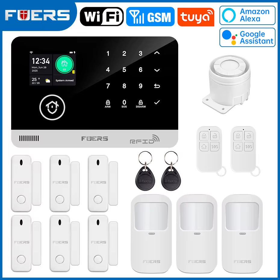 Alarm System for Home WIFI GSM Security Alarm Host Ant-Theft with Door Motion Sensor Tuya Smart App Control Work Alexa