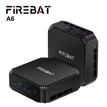 Firebat A6 Mini PC  R7 7735HS 8-Core 16-Thread Computer 16GB LPDDR5 RAM 512GB SSD Wifi 6 BT5.2 Mini PC 4K Desktop Computer