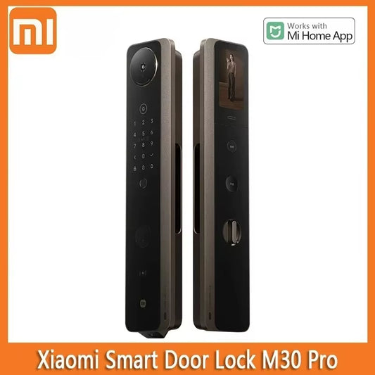 Smart Door Lock M30 PRO Face Recognition Palmar Vein 1S Unlock AI Dual Lens Cat Eye Visual Screen for Elderly&Children