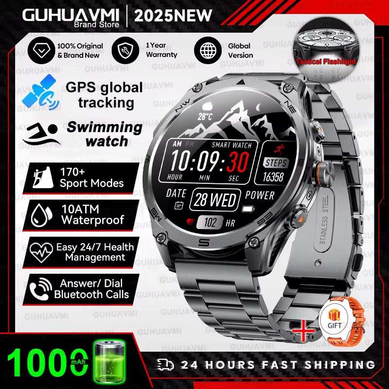 New T-Rex3 Ultra 1000Mah Battery Smart Watch Built in GPS Compass 10ATM Waterproof Sports Tracker Outdoors Military Smartwatches