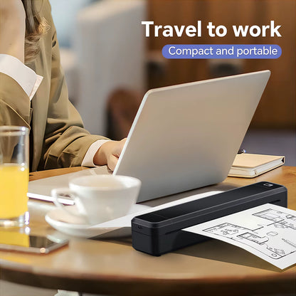 X8 Mini A4 Thermal Printer Bluetooth Photos PDF Document Printing Inkless Machine for Office Work Home School Travel