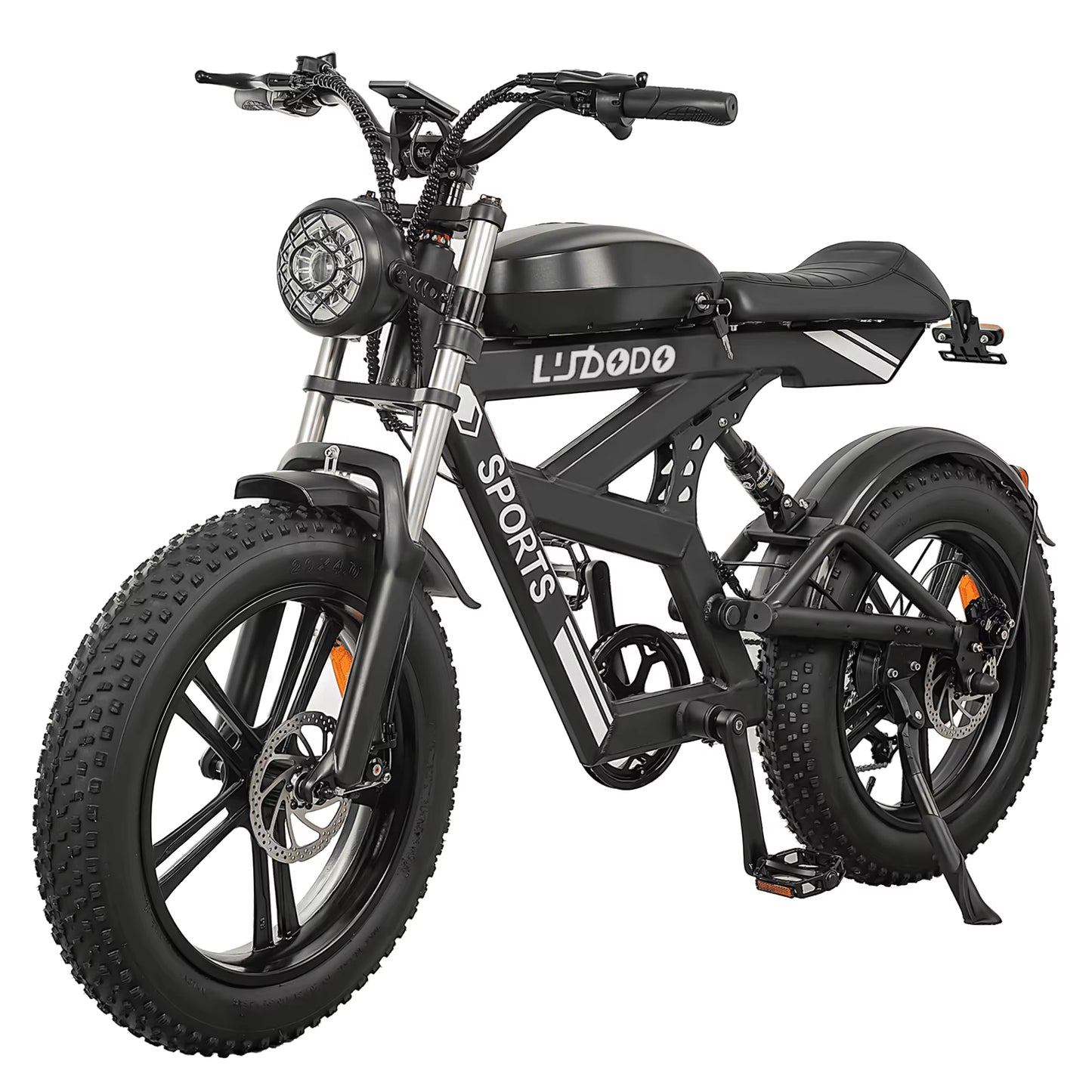 Electric Bike for Adults,1500W Peak,35Mph,48V 816Wh Battery,Max 75Miles Electric Motorcycle,20'' Fat Tire Dirt Bike,7-Speed Bike