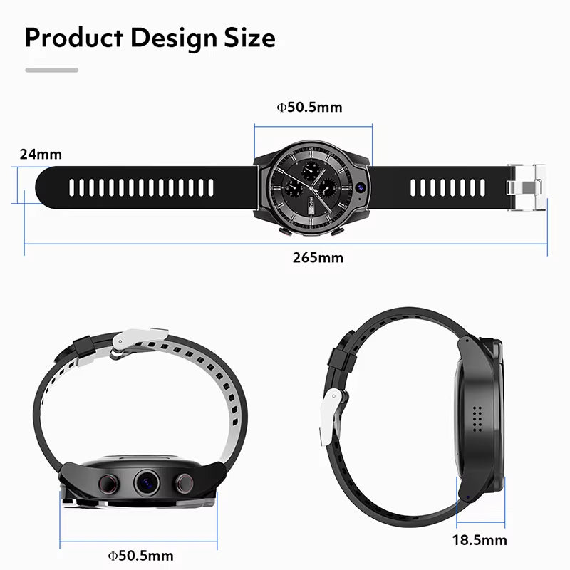 Real 5ATM Ip68 Waterproof Phone Watch Support 13MP Camera Video Calling MTK6762 4G+64GB NFC Function Smart Watch for Android Ios