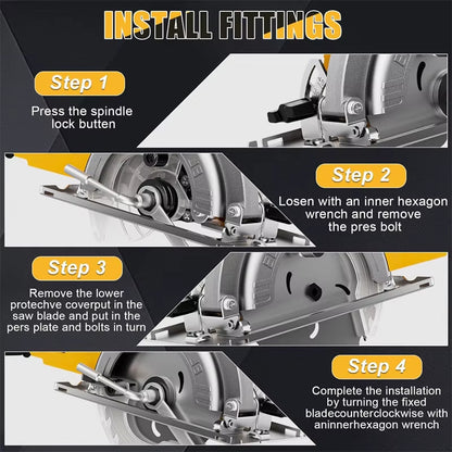 5In Brushless Electric Circular Saw ﻿For Dewalt 20V Battery ﻿Cordless 1000W Handheld Woodwork Saw Power Tool ﻿