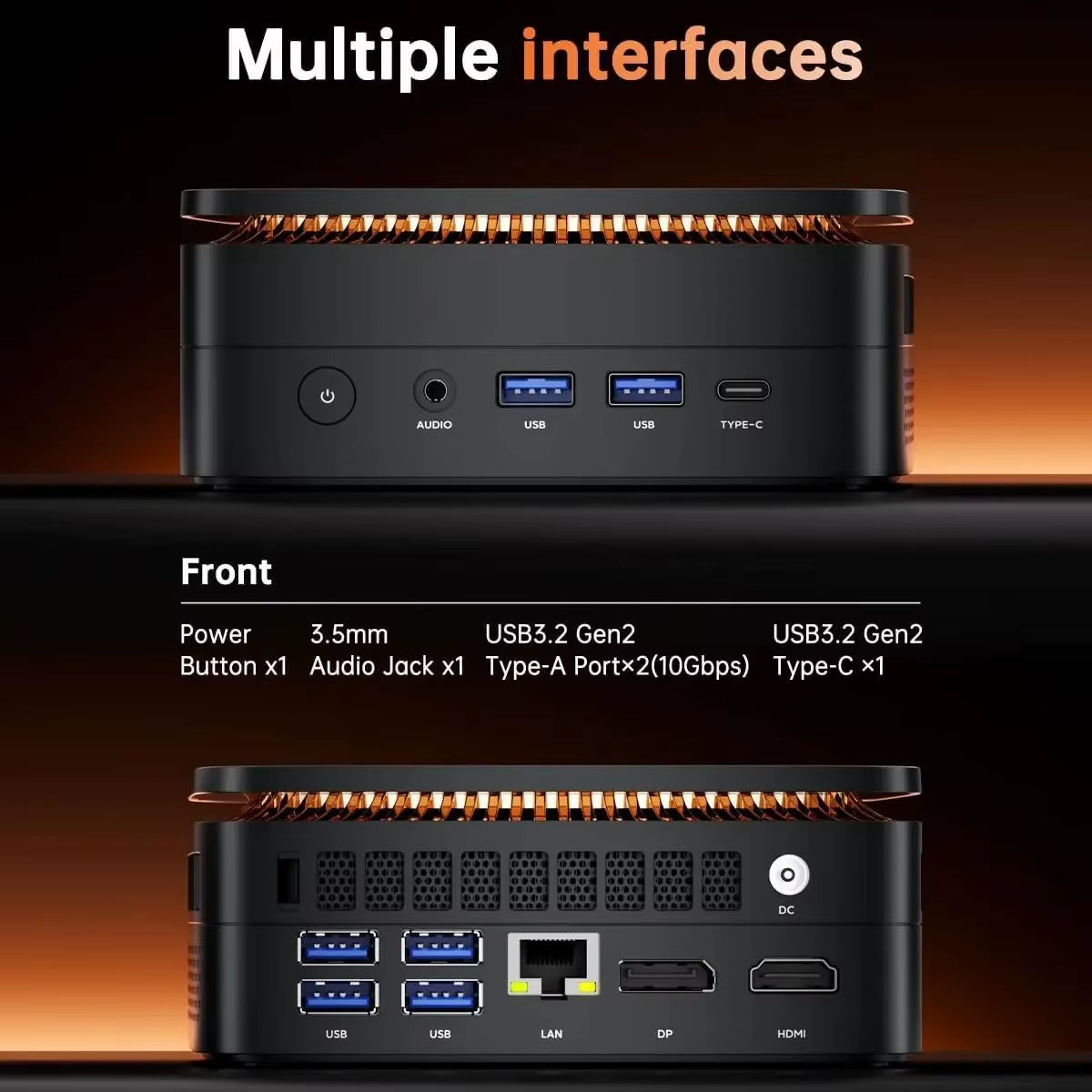 Mini PC with  Ryzen 7 6800H, 32GB RAM 1TB SSD, Preinstalled Win11 Pro, Triple 4K Display Mini PC for Business Light Gaming