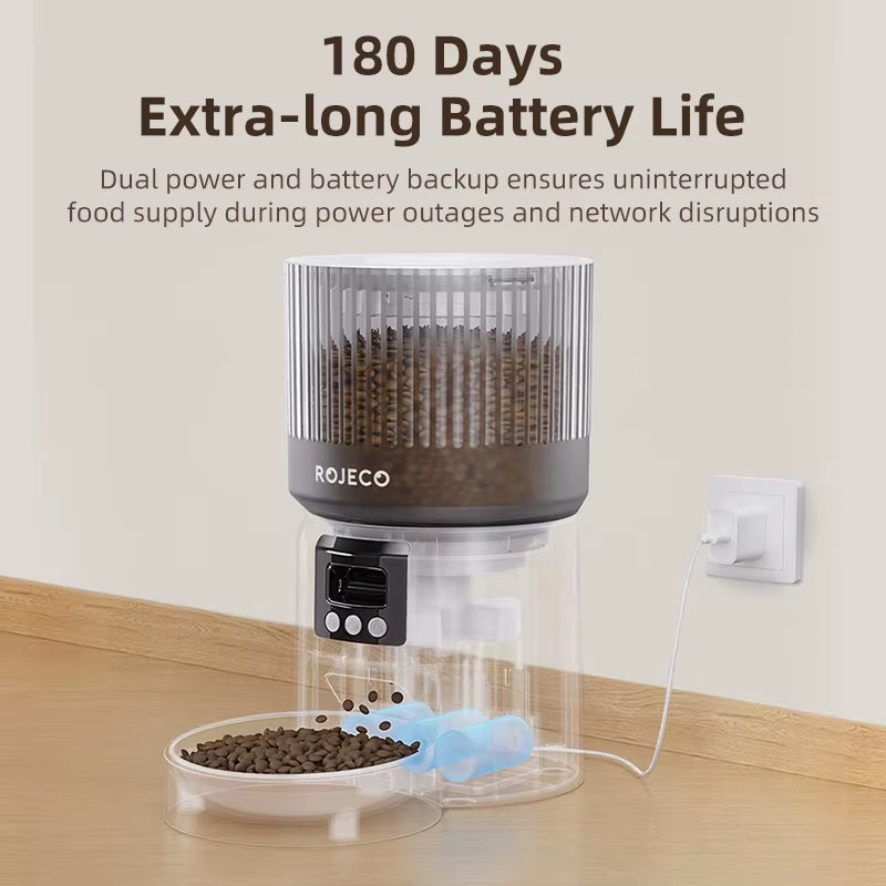 Automatic Cat Feeder with 1080P HD Camera Video Smart Cat Food Dispenser WIFI Remote Control Auto Pet Feeder for Cat Dog