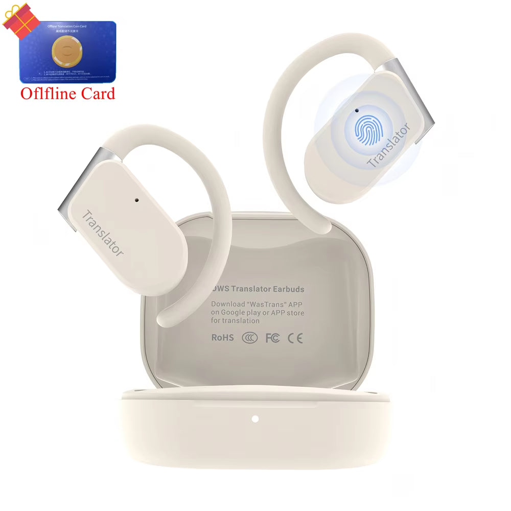-M9 Translator Earbuds,Ows Two-Way Real Time Translator Headset ,Online 144 Languages with 11 Offline Packs,No Wifi Needed