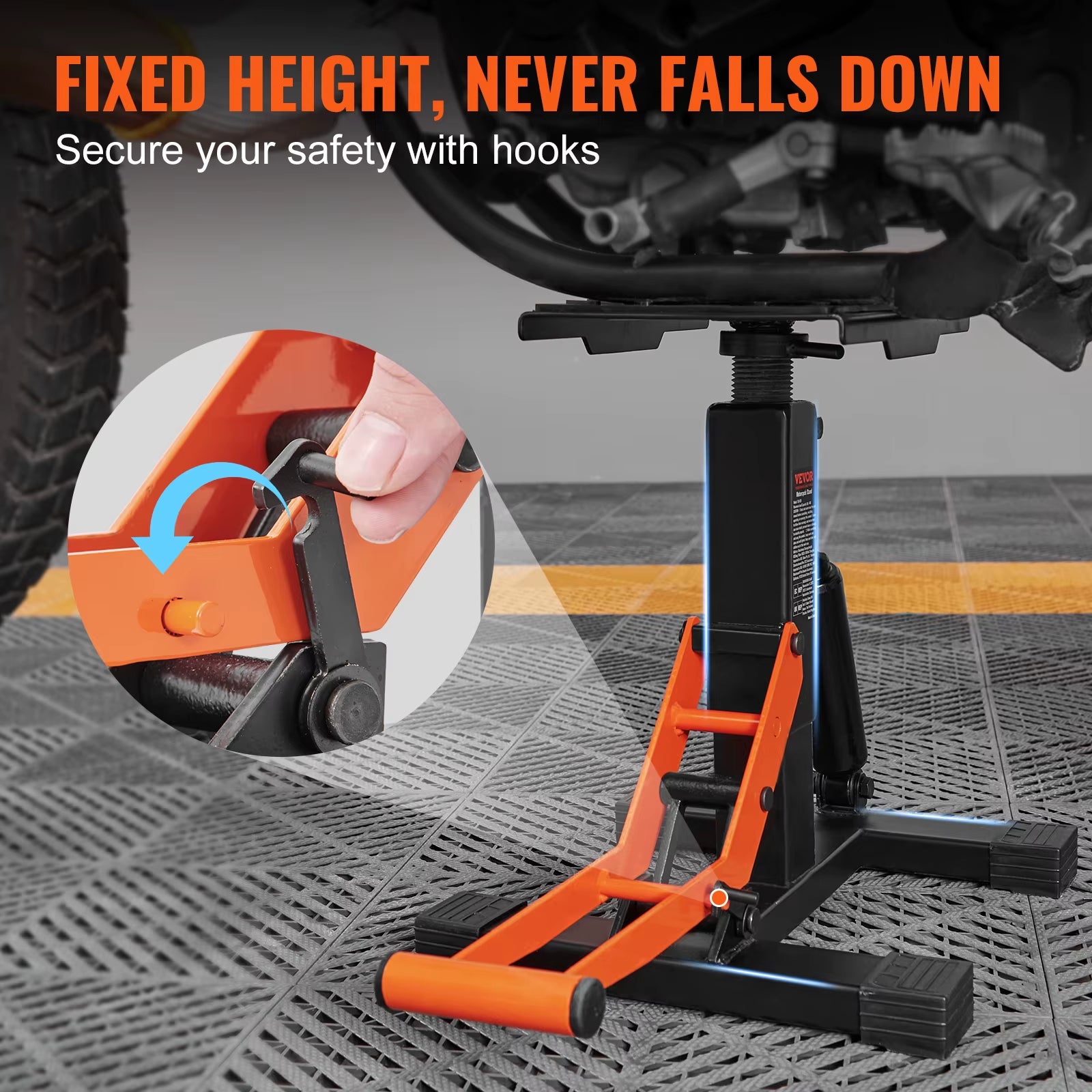 Motorcycle Jack Lift Stand 440Lb Dirt Bike Lift Stand Hydraulic Lift Operation Adjustable Height Hoist Table for Repair