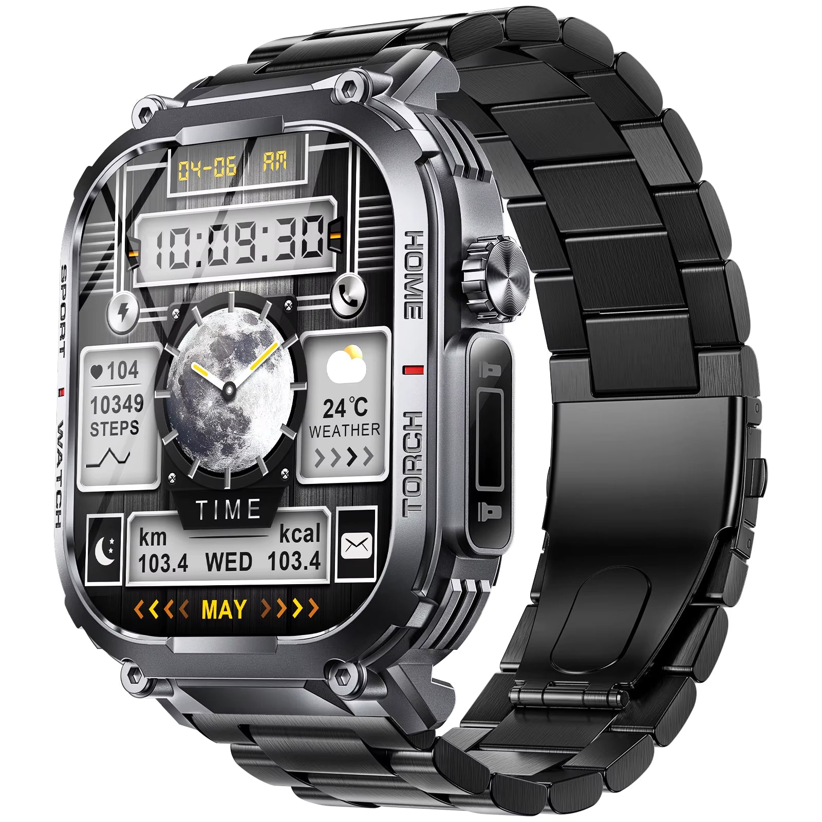 2024New Smart Watch Men 3ATM Waterproof 2.02"S320B with Compass and LED Flashlight Sports and Fitness Tracking Heart Rate