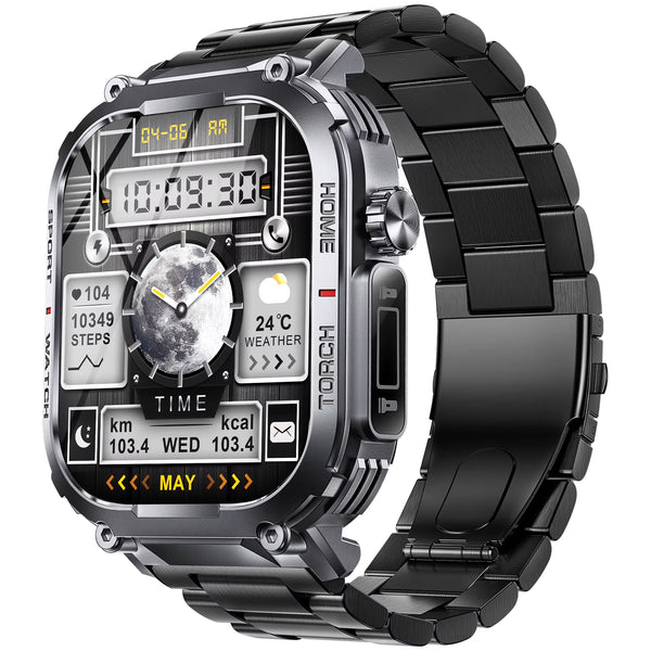 2024New Smart Watch Men 3ATM Waterproof 2.02"S320B with Compass and LED Flashlight Sports and Fitness Tracking Heart Rate