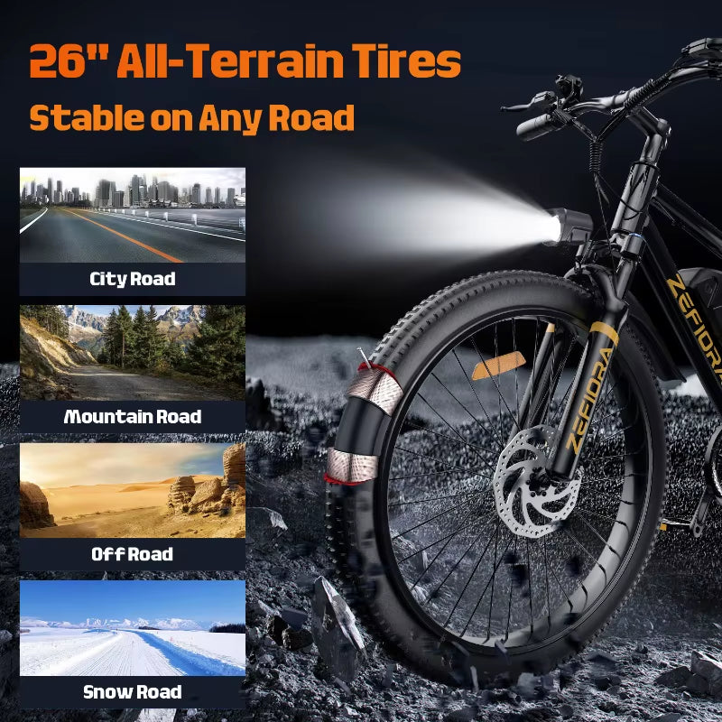 1000W 2000W Ebike,48V Aluminum Alloy 26 Inch Electric Bicycle,For Both Men Women in Mountainous Areas Cycling Electric Bike