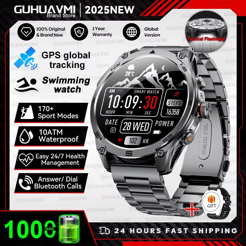 New T-Rex3 Ultra 1000Mah Battery Smart Watch Built in GPS Compass 10ATM Waterproof Sports Tracker Outdoors Military Smartwatches